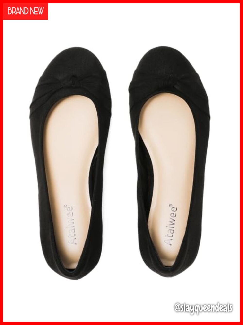Women's Wide Width Ballet Flats Round Toe Faux Suede Slip On Shoes